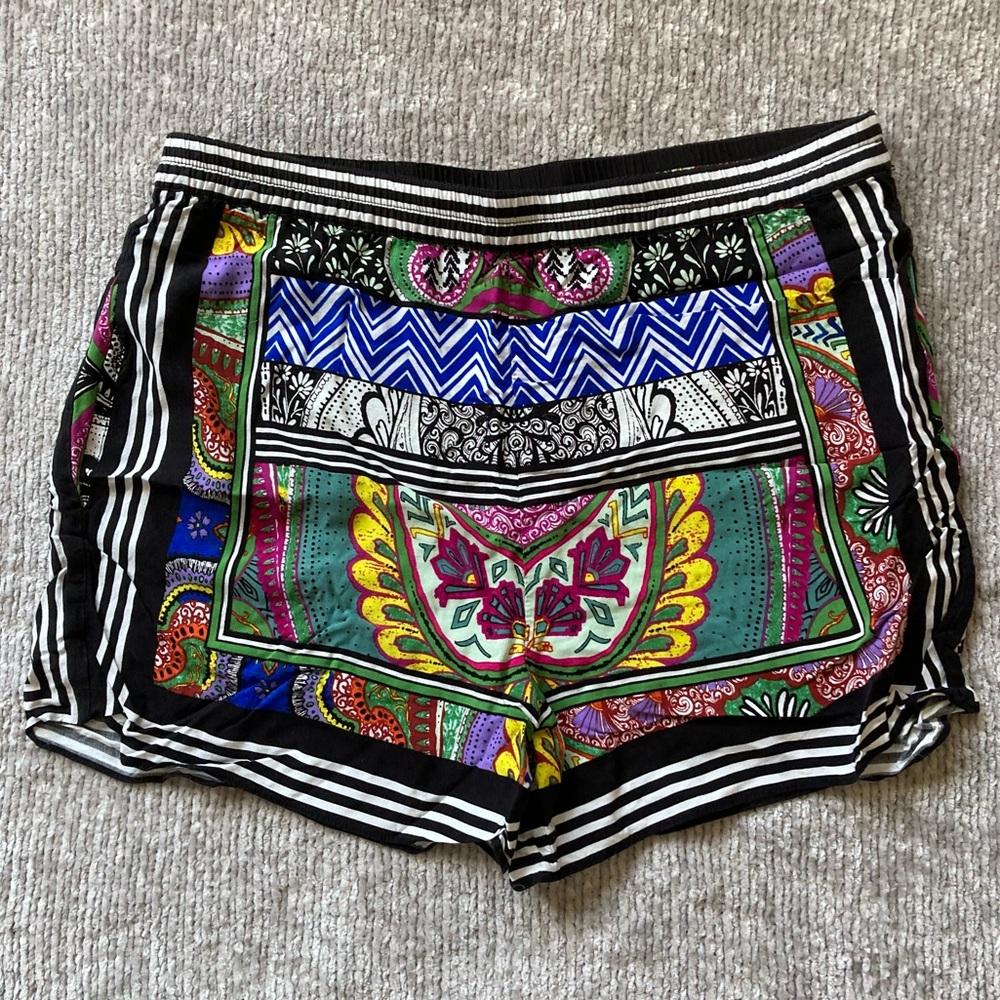 Anthropologie Ett Twa Wynnewood Shorts M Colorful Scarf Print Boho‎ Resort